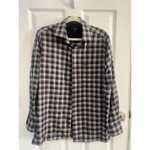 DAKS Casual Shirt L‎ Checked Long Button-Down LARGE Men